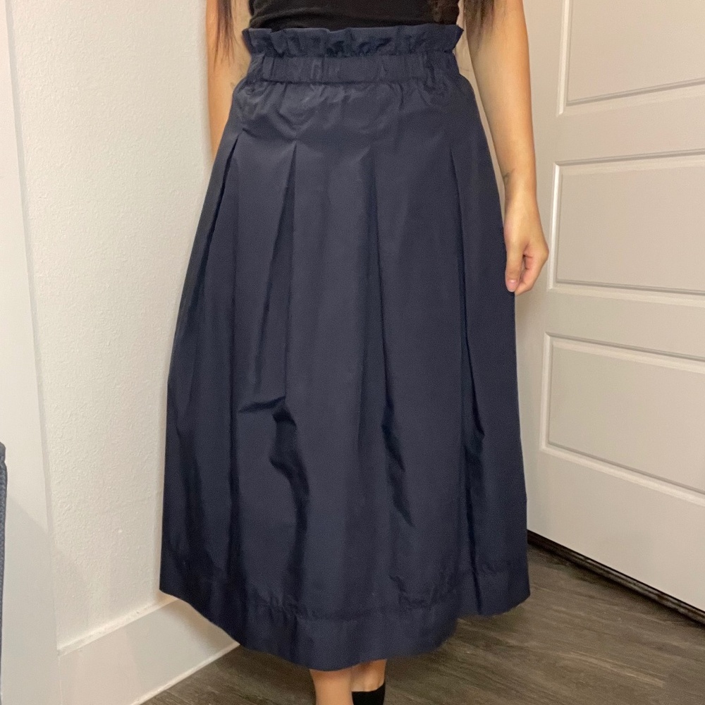 Navy blue Midi skirt with elastic waist